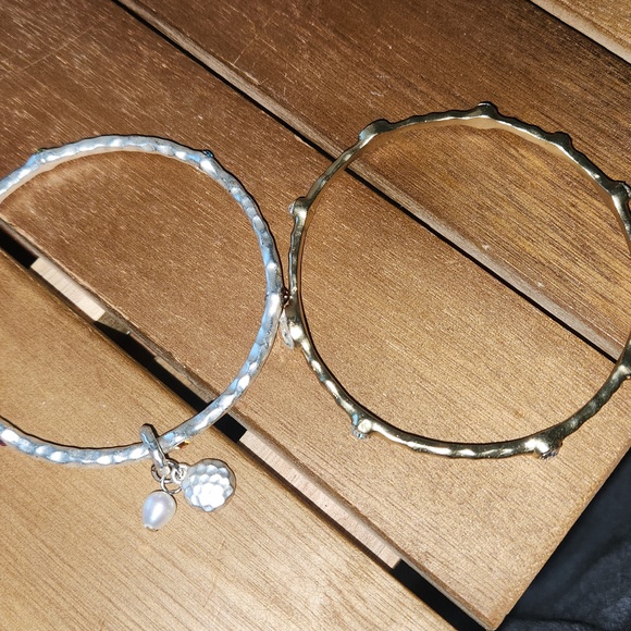 Neiman Marcus LOOK OF IPPOLITA 2 bangles Swarovski 18k overlay 1 white 1 yellow - Picture 9 of 16